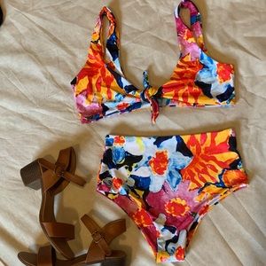 2/$15 NWOT floral high waisted bikini